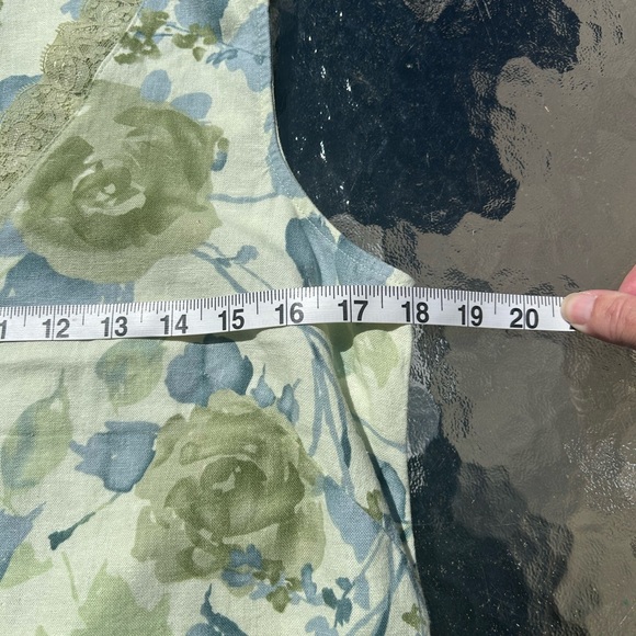 Vtg Y2K Norton Mc Naughton M linen lace floral tank blouse cottagecore phoebe - Picture 4 of 5